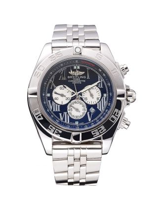 Breitling Chronomat Certifie Black Dial Stainless Steel Bracelet 622426