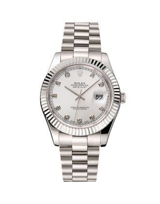 Swiss Rolex Datejust Silver Dial Stainless Steel Case And Bracelet