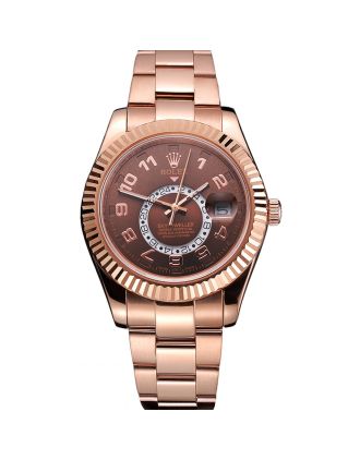 Rolex Sky Dweller Brown Dial Rose Gold Case Ad Bracelet