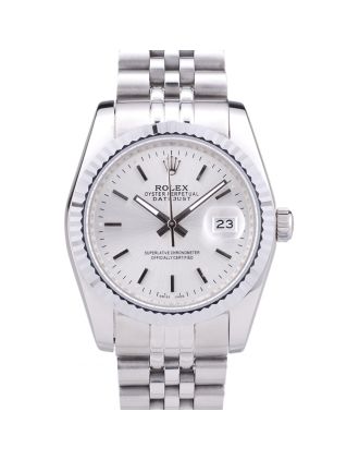 Rolex Datejust Silver Dial Ribbed Bezel 7457