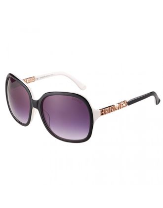 Hermes Large Oversized White Frame Sunglasses with Metallic Logo 308105