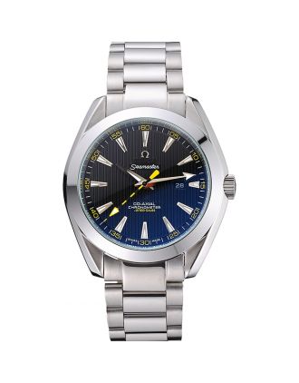 Omega Seamaster Aqua Terra Black Dial Yellow Numerals Stainless Steel Bracelet 622524