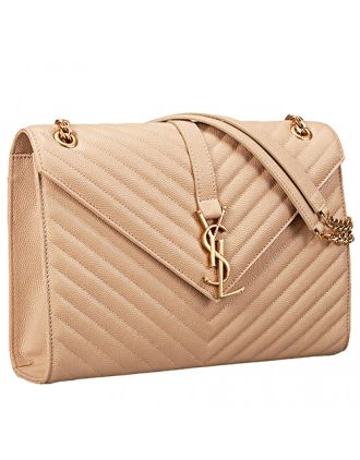 Saint Laurent Classic Monogram Satchel Beige 607881