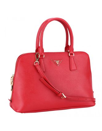 Prada Saffiano Medium Promenade Tote Red