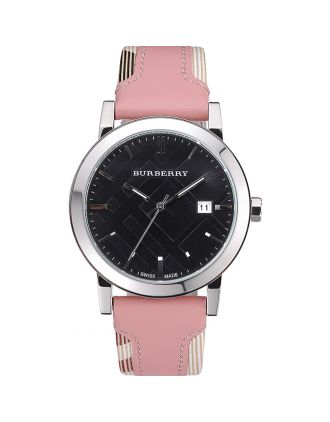 Burberry The City Classic Black Dial Pink Bracelet 622561
