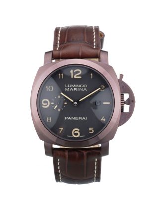 Panerai Luminor Brown Leather Strap Black Dial 80161