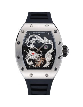 Richard Mille RM 057 Tourbillon Dragon Jackie Chan Silver Case Black Rubber Bracelet 1454201