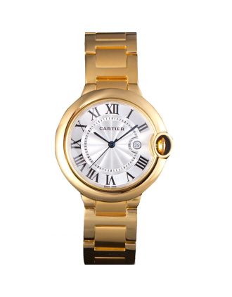 Cartier Ballon Bleu 42mm White Dial Gold Case And Bracelet