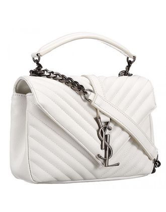 Saint Laurent College Monogram Medium Bag White 18926842