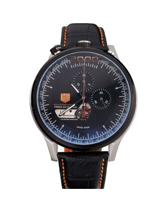 Tag Heuer MikroTimer Black Dial Black Perforated Leather Strap 622072