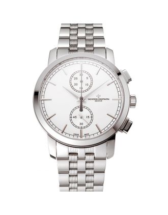 Swiss Vacheron Constantin Patrimony Traditionnelle Chronograph White Dial Stainless Steel Case And Bracelet 1453755