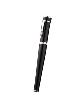 MontBlanc Silver Trimmed Black Ballpoint Pen With MB Engraved Cap