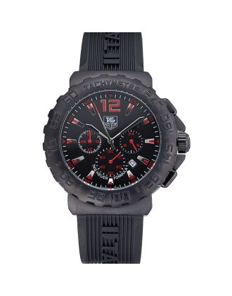 Tag Heuer Formula 1 Chronograph Black Dial Black Bezel Red Numerals 622408