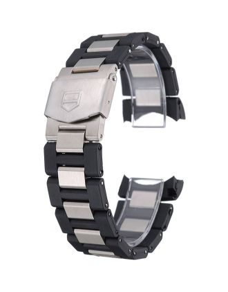 Tag Heuer Plated Stainless Steel and Black Rubber Bracelet 622501