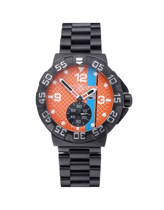 Tag Heuer Formula One Special Gulf Edition Orange And Blue Dial Ion Plated Steinless Steel Bracelet 622291