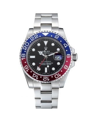 Rolex GMT Master II Blue Rose Red Bezel Black Dial Watch