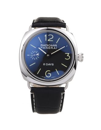 Panerai Radiomir Polished Stainless Steel Case Black Dial Black Leather Strap 98138