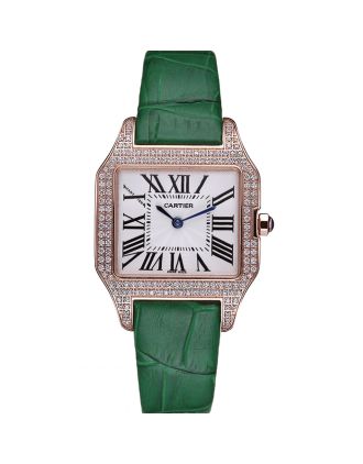 Cartier Santos 100 Diamond Rose Gold Bezel 621912