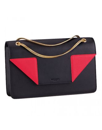 YSL Betty Medium Chain Shoulder Red Black