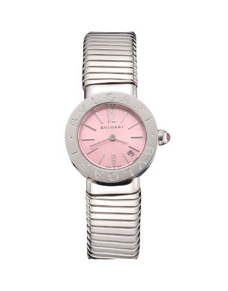 Bvlgari Bvlgari Pink Dial Stainless Steel Case And Tubogas Bracelet
