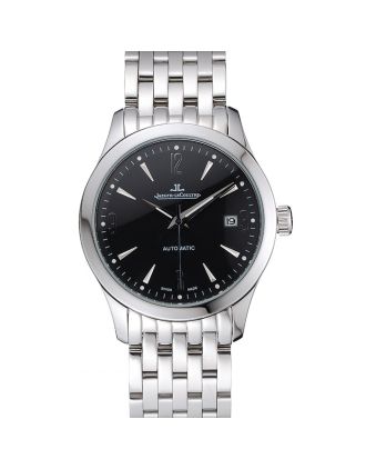 Jaeger LeCoultre Master Black Dial Stainless Steel Bezel Stainless Steel Band 622093