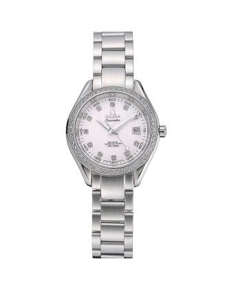 Omega Seamaster Aqua Terra White Dial Diamond Case Stainless Steel Bracelet 622448