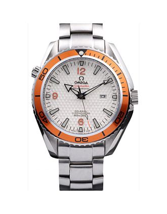 Omega Seamaster Planet Ocean Co-axial Orange Case White Dial