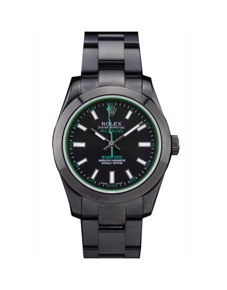Rolex Milgaus Bamford Ion Plated Stainless Steel Bezel Black Dial 7476