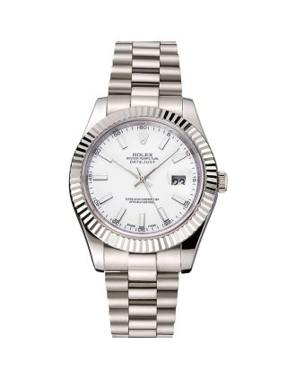 Swiss Rolex Datejust White Dial Stainless Steel Case And Bracelet