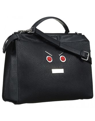 Fendi Peekaboo Selleria Embellished Black Leather Tote 18927307
