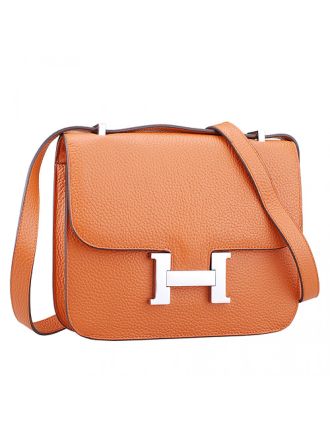Hermes Constance Orange with Silver Buckle