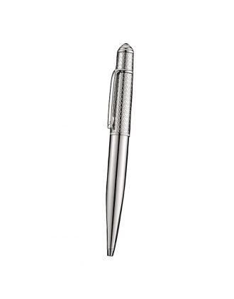 Cartier Silver Embossed Upper Body Silver Ballpoint Pen 622763