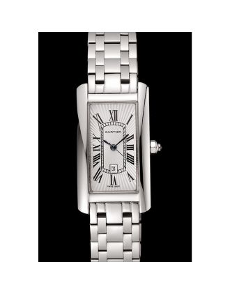 Cartier Tank Americaine 21mm White Dial Stainless Steel Case And Bracelet