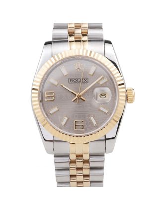 Rolex DateJust Two Tone Stainless Steel 18k Gold Plated Silver Dial 98085