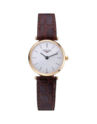 Longines La Grande Classique White Dial Brown Leather Strap Femme 622120
