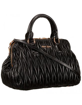Miu Miu Matelasse Doctor Black Bag
