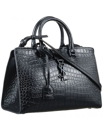 Saint Laurent Cabas Black Crocodile Leather Bag 18927382