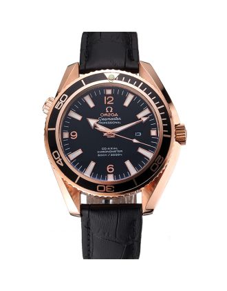 Omega Seamaster Planet Ocean Ceragold Black Dial 622389
